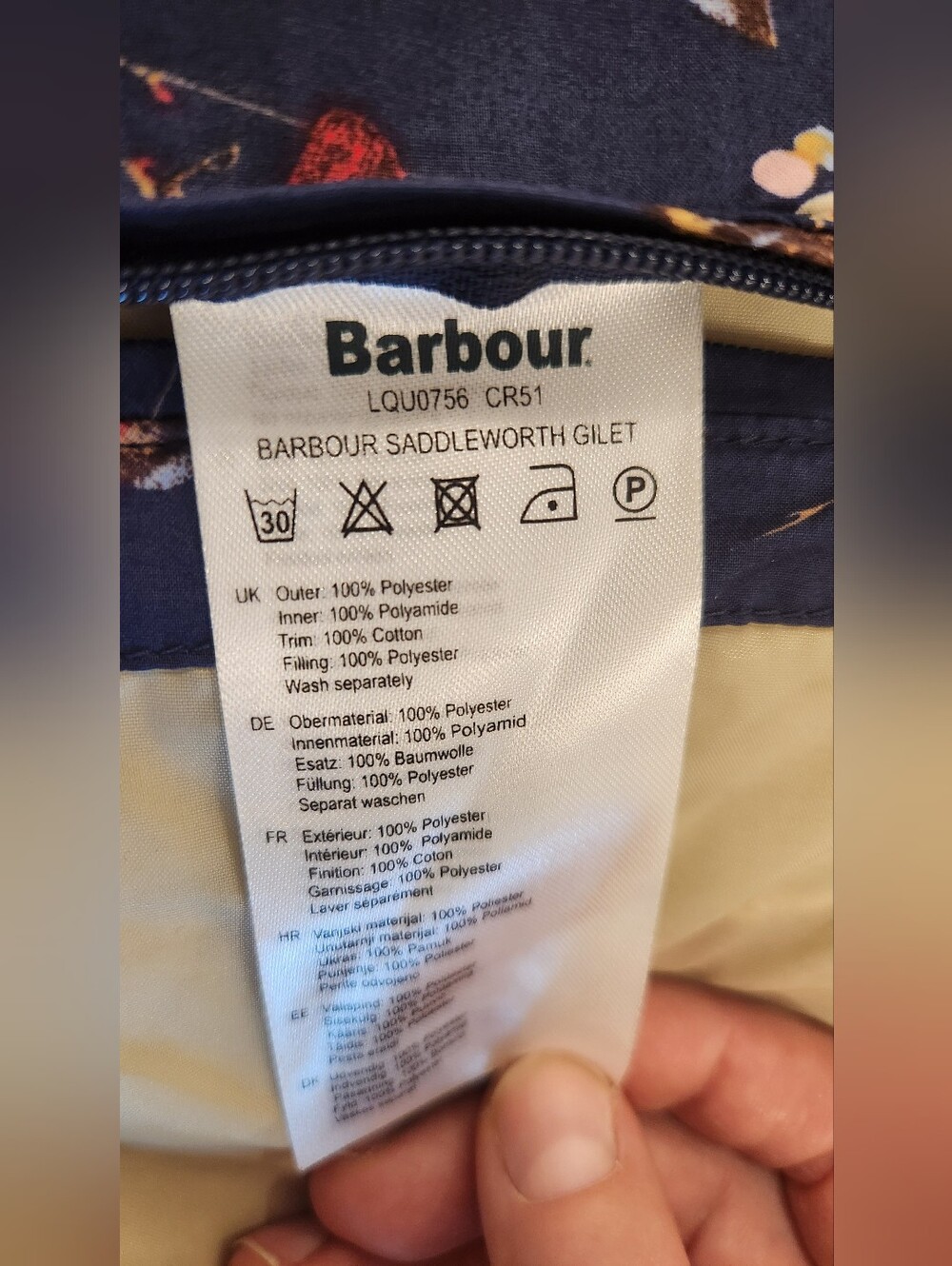 Barbour Saddleworth Quilted Gilet Vest Womens Size US 12 - Picture 9 of 11
